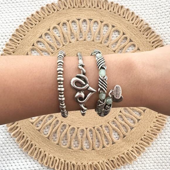 Alex & Ani Set of 3 Evolution of Heart Milkweed Forest Blessing Wrap Bracelets - Picture 2 of 8